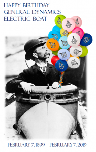 Read more about the article February 7, 2019 – Happy 120th Birthday GD Electric Boat!